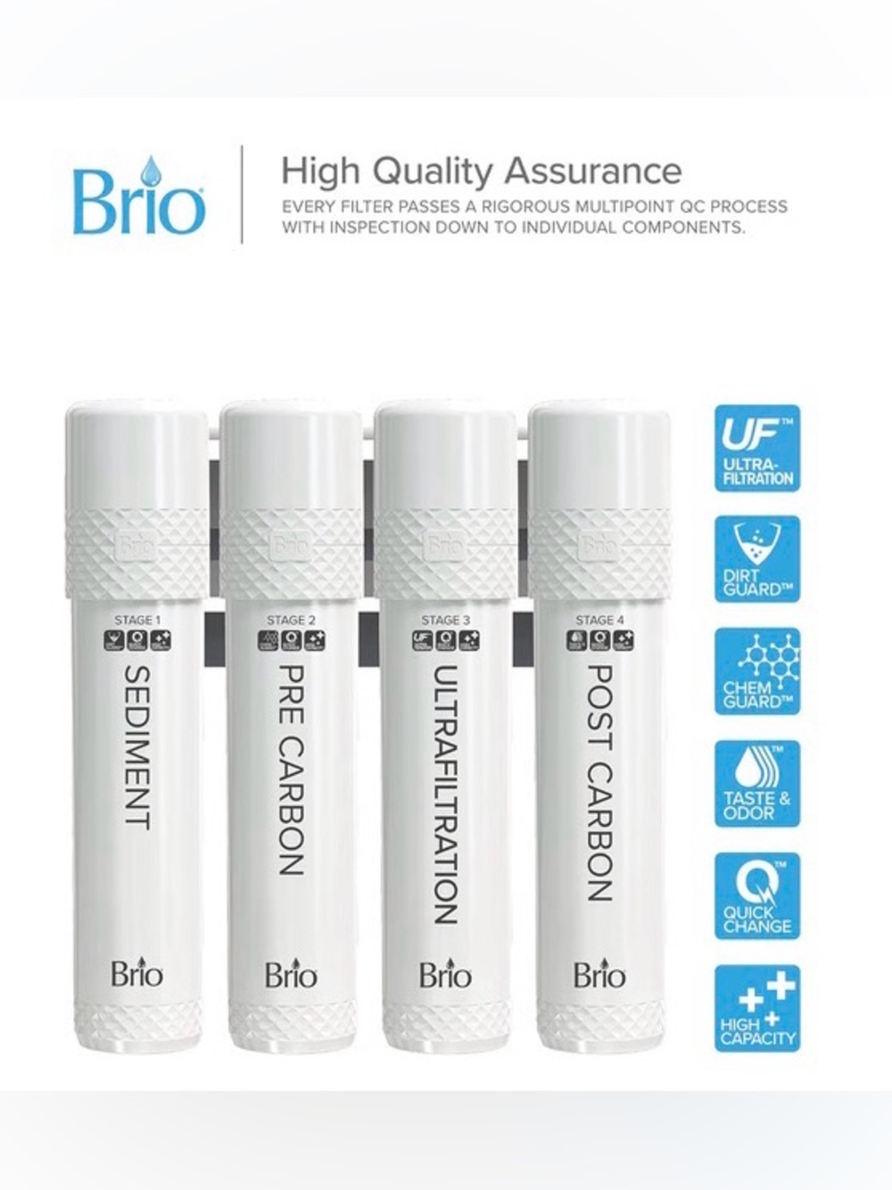 White 4-Stage Replacement Water Filter Cartridge Set